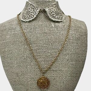 Gold Aquarius Zodiac Pendant Necklace Vintage Sarah Coventry